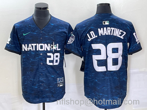 JD Martinez Men's Los Angeles Dodgers #28 2023 All Star Cool Base Stitched Baseball Jersey - Number Royal