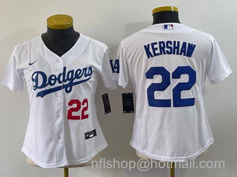 Clayton Kershaw Youth Los Angeles Dodgers #22 Number Stitched MLB Cool Base Nike Jersey - White