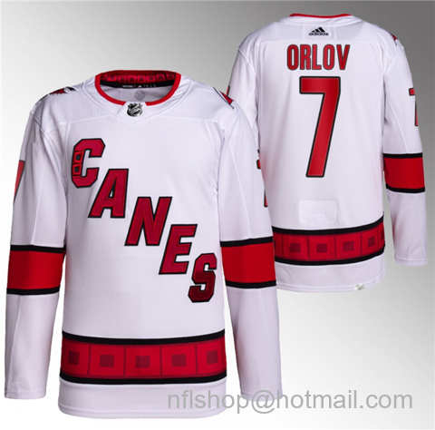 Dmitry Orlov Men's Carolina Hurricanes #7 Stitched Jersey - White