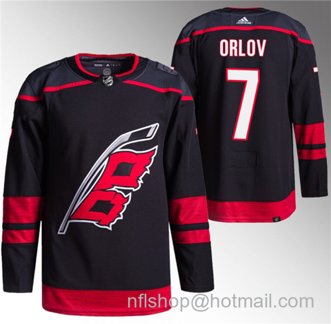 Dmitry Orlov Men's Carolina Hurricanes #7 Stitched Jersey - Black