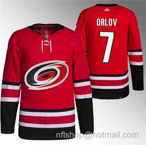 Dmitry Orlov Men's Carolina Hurricanes #7 Stitched Jersey - Red