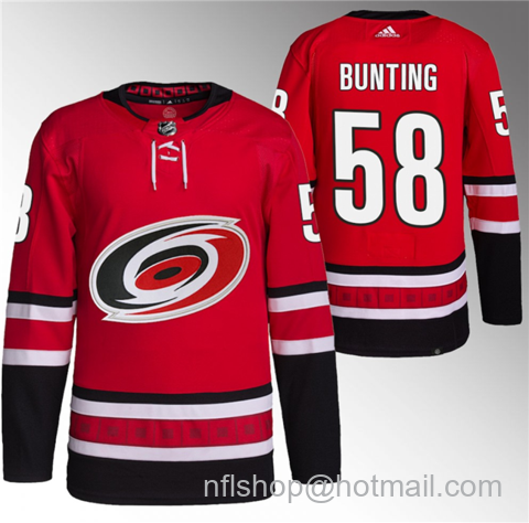 Michael Bunting Men's Carolina Hurricanes #58 Stitched Jersey - Red