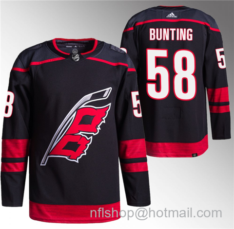 Michael Bunting Men's Carolina Hurricanes #58 Stitched Jersey - Black