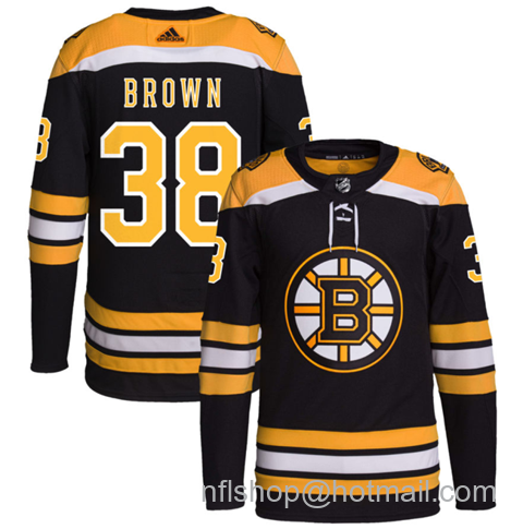 Patrick Brown Men's Boston Bruins #38 Stitched Jersey - Black