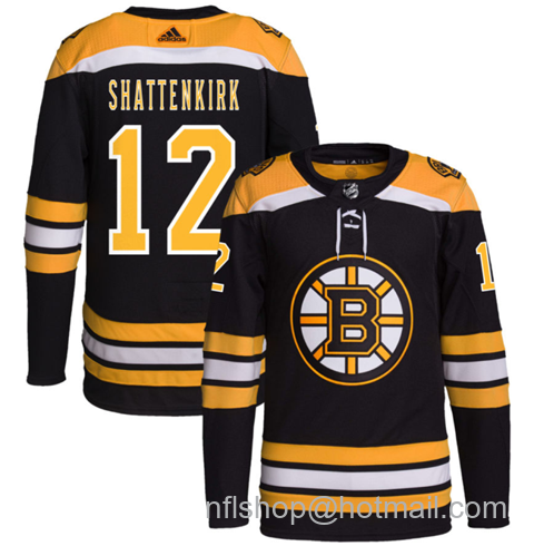 Kevin Shattenkirk Men's Boston Bruins #12 Stitched Jersey - Black