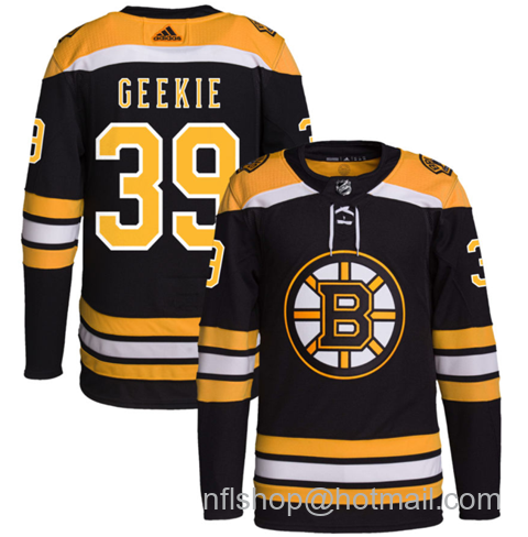 Morgan Geekie Men's Boston Bruins #39 Stitched Jersey - Black