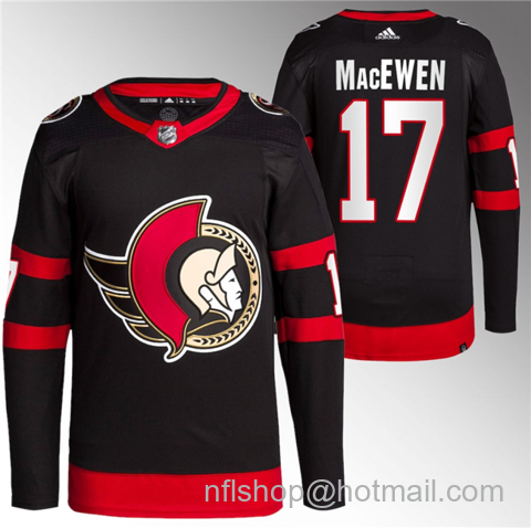 Zack MacEwen Men's Ottawa Senators #17 Premier Breakaway Stitched Jersey - Black