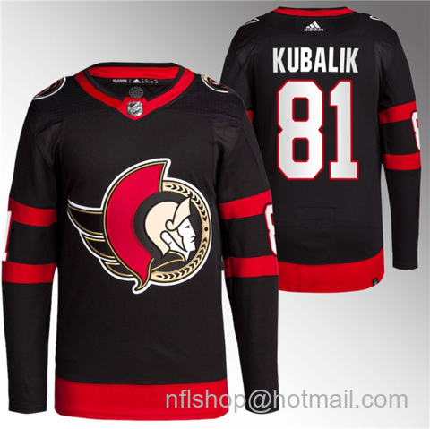 Dominik Kubalik Men's Ottawa Senators #81 Premier Breakaway Stitched Jersey - Black