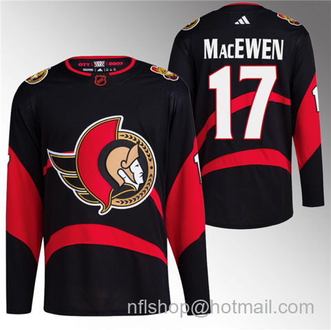 Zack MacEwen Men's Ottawa Senators #17 Reverse Retro Stitched Jersey - Black