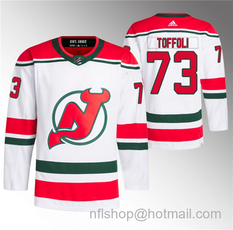 Tyler Toffoli Men's New Jersey Devils #73 Stitched Jersey - White