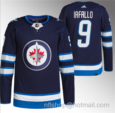 Alex Iafallo Men's Winnipeg Jets #9 Stitched Jersey - Navy