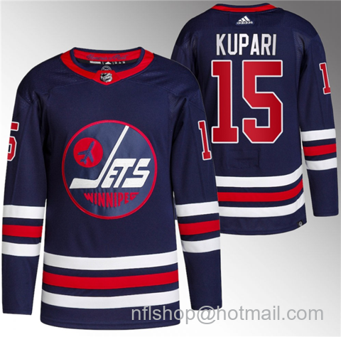 Rasmus Kupari Men's Winnipeg Jets #15 2021-22 Stitched Jersey - Navy