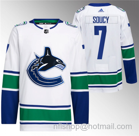 Carson Soucy Men's Vancouver Canucks #7 Stitched Jersey - White