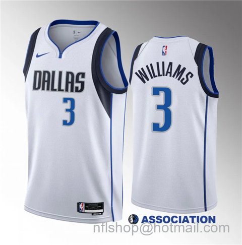 Grant Williams Men's Dallas Mavericks #3 Association Edition Stitched Basketball Jersey - White