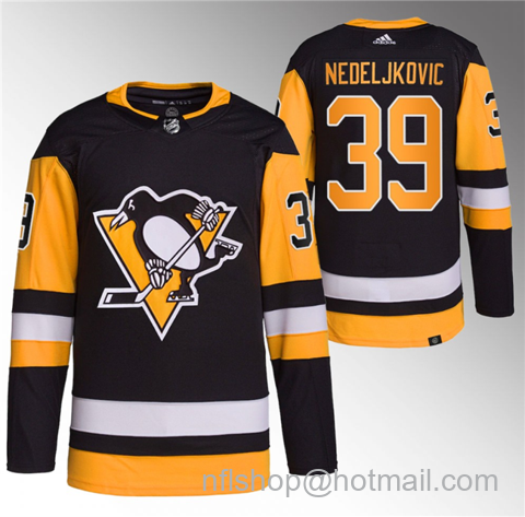 Alex Nedeljkovic Men's Pittsburgh Penguins #39 Stitched Jersey - Black