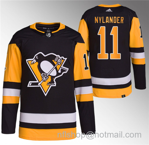 Alex Nylander Men's Pittsburgh Penguins #11 Stitched Jersey1 - Black