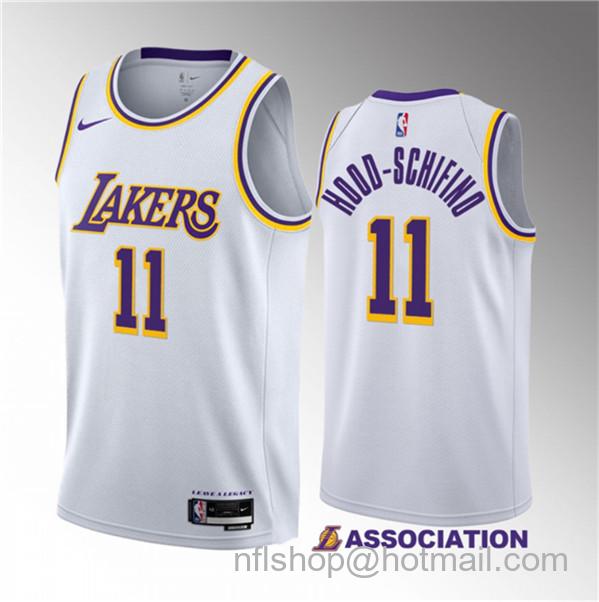 Jalen Hood-Schifino Men's Los Angeles Lakers #11 2023 Draft Association Edition Stitched Basketball Jersey - White