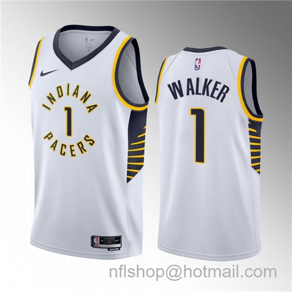 Jarace Walker Men's Indiana Pacers #1 2023 Draft Association Edition Stitched Basketball Jersey - White