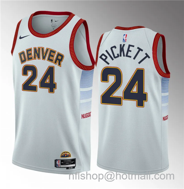 Jalen Pickett Men's Denver Nuggets #24 2023 Draft Icon Edition Stitched Basketball Jersey - White