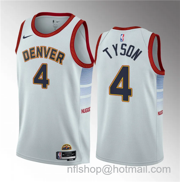 Hunter Tyson Men's Denver Nuggets #4 2023 Draft Icon Edition Stitched Basketball Jersey - White