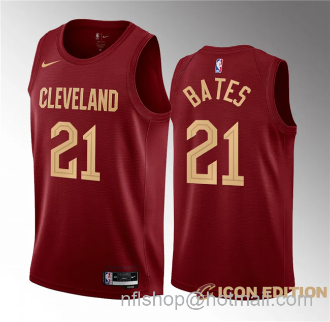 Emoni Bates Men's Cleveland Cavaliers #21 Wine 2023 Draft Icon Edition Stitched Jersey