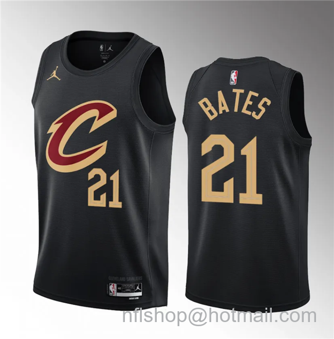 Emoni Bates Men's Cleveland Cavaliers #21 2023 Draft Statement Edition Stitched Jersey - Black