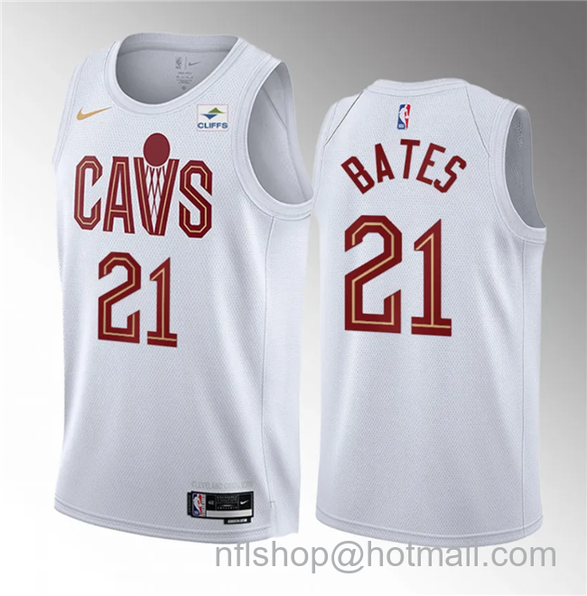 Emoni Bates Men's Cleveland Cavaliers #21 2023 Draft Association Edition Stitched Jersey - White