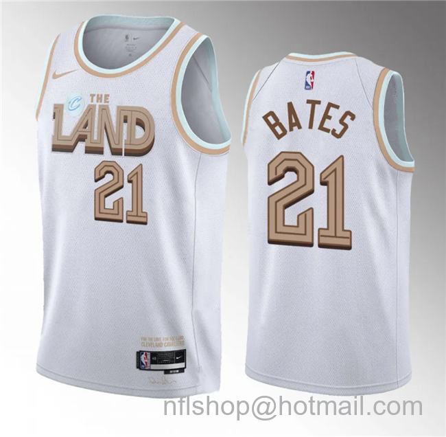 Emoni Bates Men's Cleveland Cavaliers #21 2023 Draft City Edition Stitched Jersey - White