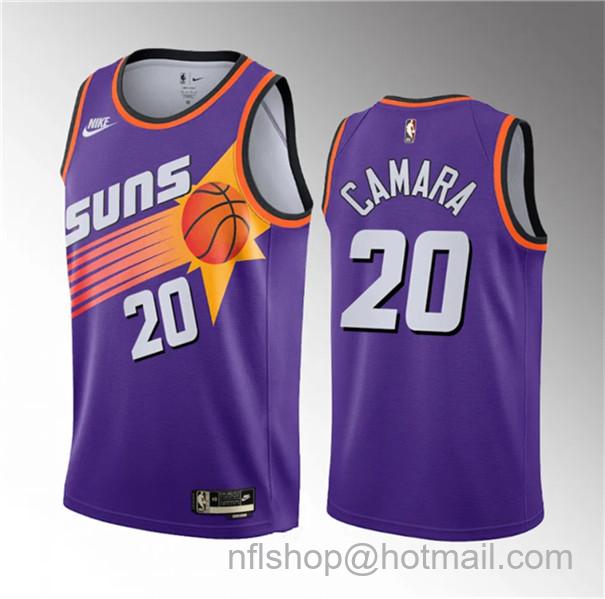 Toumani Camara Men's Phoenix Suns #20 2023 Draft Classic Edition Stitched Basketball Jersey - Purple