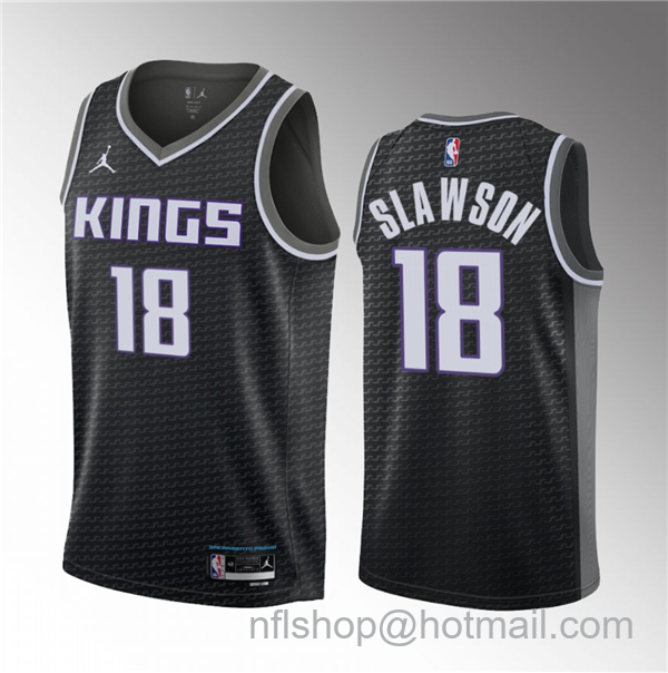 Jalen Slawson Men's Sacramento Kings #18 2023 Draft Statement Edition Stitched Jersey - Black