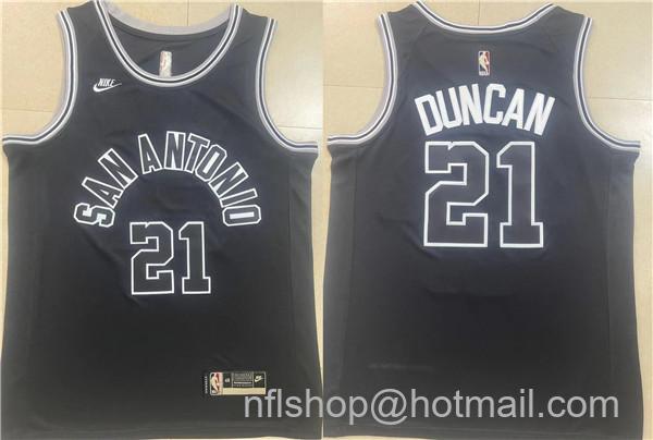 Tim Duncan Men's San Antonio Spurs #21 Stitched Basketball Jersey - Black