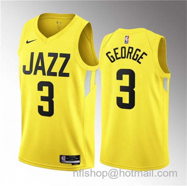 Keyonte George Men's Utah Jazz #3 Yellow 2023 Draft Association Edition Stitched Basketball Jersey