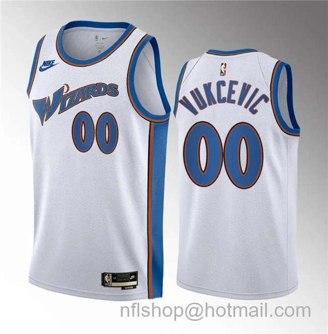 Tristan Vukcevic Men's Washington Wizards #00 2023 Draft Classic Edition Stitched Jersey - White