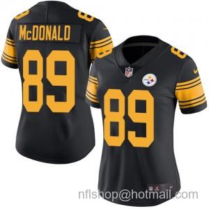 Women's Nike Pittsburgh Steelers #89 Vance McDonald Limited Black Rush Vapor Untouchable NFL Jersey