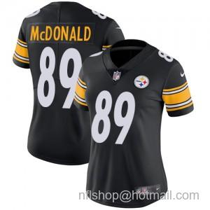 Women's Nike Pittsburgh Steelers #89 Vance McDonald Black Team Color Vapor Untouchable Limited Player NFL Jersey