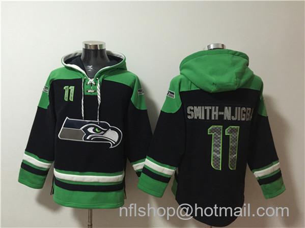 Men's Seattle Seahawks #11 Jaxon Smith-Njigba Black Ageless Must-Have Lace-Up Pullover Hoodie