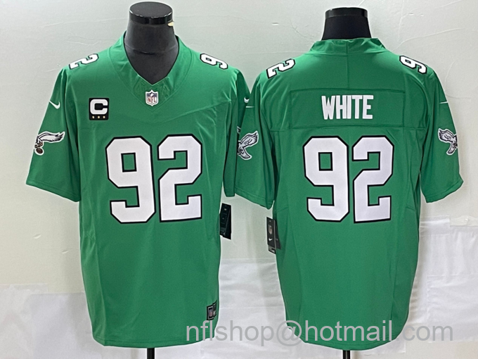 Men's Philadelphia Eagles #92 Reggie White Green 2023 F.U.S.E. Vapor Untouchable With C Patch Stitched Football Jersey