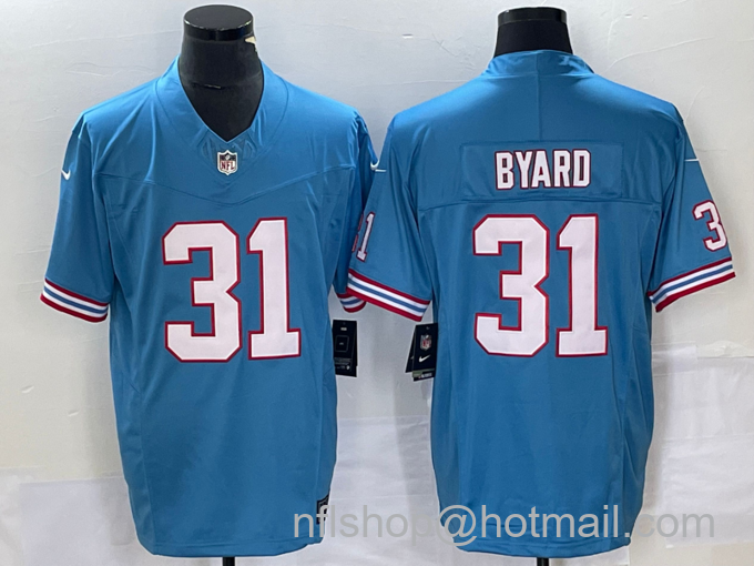 Men's Tennessee Titans #31 Kevin Byard Light Blue 2023 F.U.S.E. Vapor Limited Throwback Stitched Football Jersey