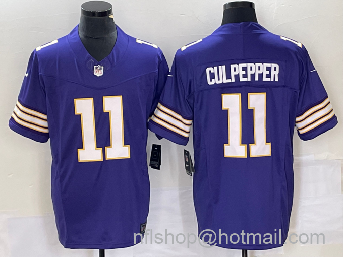 Men's Minnesota Vikings #11 Daunte Culpepper Purple 2023 FUSE Vapor Limited Throwback Stitched Jersey