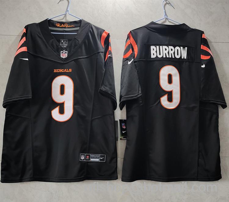 Men's Cincinnati Bengals #9 Joe Burrow Black 2023 F.U.S.E. Vapor Untouchable Limited Stitched Jersey