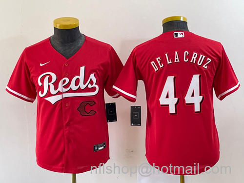 Youth Cincinnati Reds #44 Elly De La Cruz Cool Base Stitched Baseball Jerseys - Red