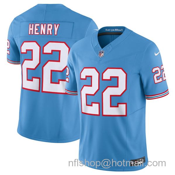 Derrick Henry Men's Tennessee Titans #22 2023 F.U.S.E. Vapor Limited Throwback Stitched Football Jersey - Light Blue