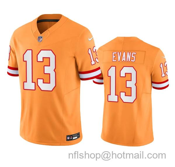 Mike Evans Men's Tampa Bay Buccaneers #13 Throwback Limited Stitched Jersey - Orange