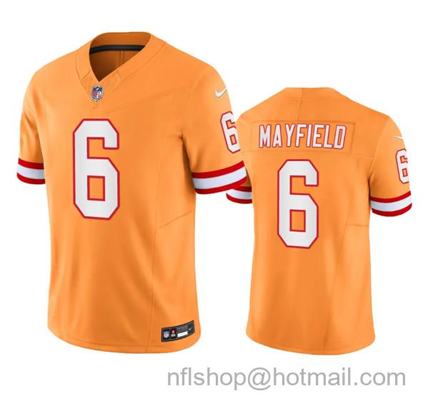 Baker Mayfield Men's Tampa Bay Buccaneers #6 Throwback Limited Stitched Jersey - Orange