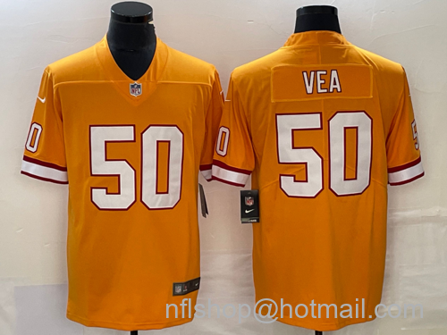 Vita Vea Men's Tampa Bay Buccaneers #50 Limited Stitched Throwback Jersey - Yellow