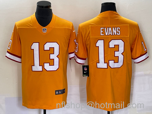 Mike Evans Men's Tampa Bay Buccaneers #13 Throwback Limited Stitched Jersey - Yellow