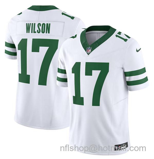 Garrett Wilson Men's New York Jets #17 2023 F.U.S.E. Vapor Limited Throwback Stitched Football Jersey - White