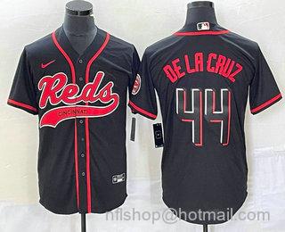 Men's Cincinnati Reds #44 Elly De La Cruz With Patch Cool Base Stitched Baseball Jersey - Black