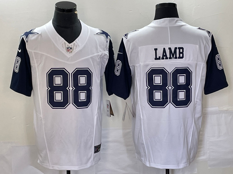 Men's Dallas Cowboys #88 CeeDee Lamb White FUSE Vapor Thanksgiving Limited Stitched Jersey