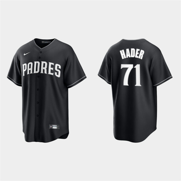 Men's San Diego Padres #71 Josh Hader Nike Black White Collection Jersey